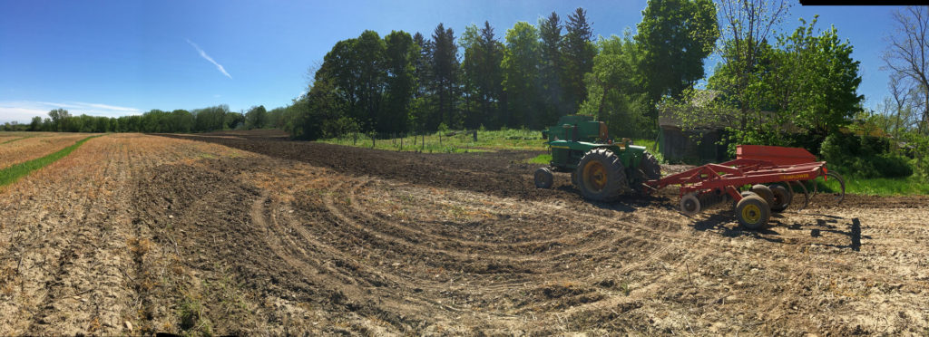 Tillage work underway at Gold Brook Farm.